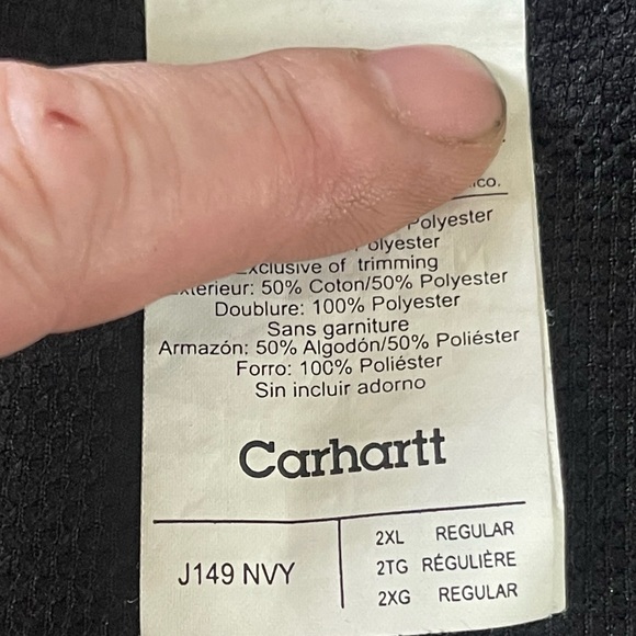 Carhartt J149NVY 2XL reg full zip insulated swt shrt - Picture 8 of 8